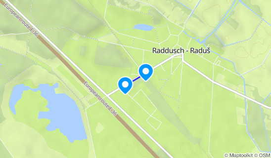 Kartenausschnitt Bahnhof/Haltepunkt Raddusch